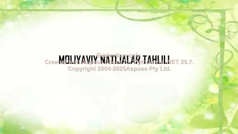 Moliyaviy natijalar tahlili