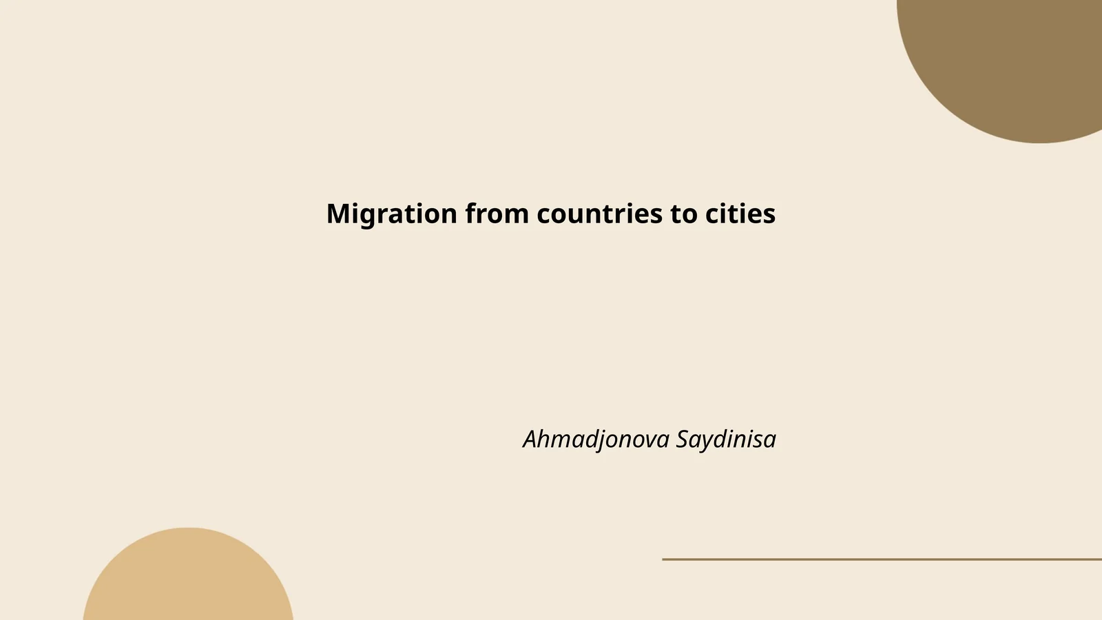 Migration from countries to cities