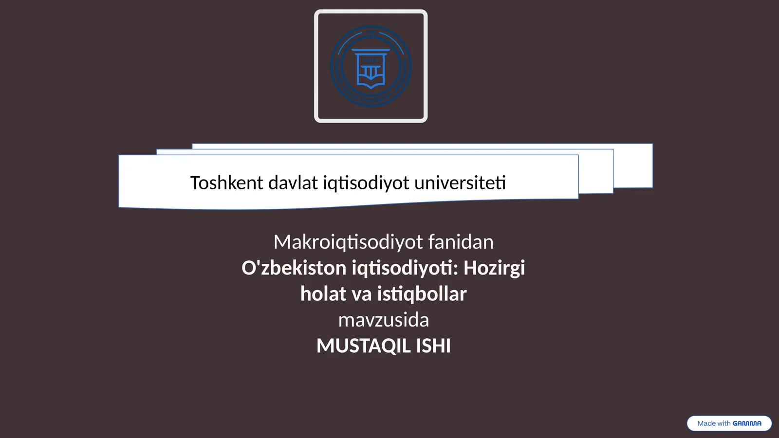 O'zbekiston iqtisodiyoti: Hozirgi holat va istiqbollar