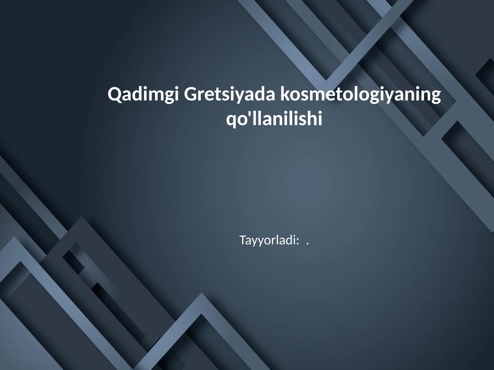 Qadimgi Gretsiyada kosmetologiyaning qo'llanilishi