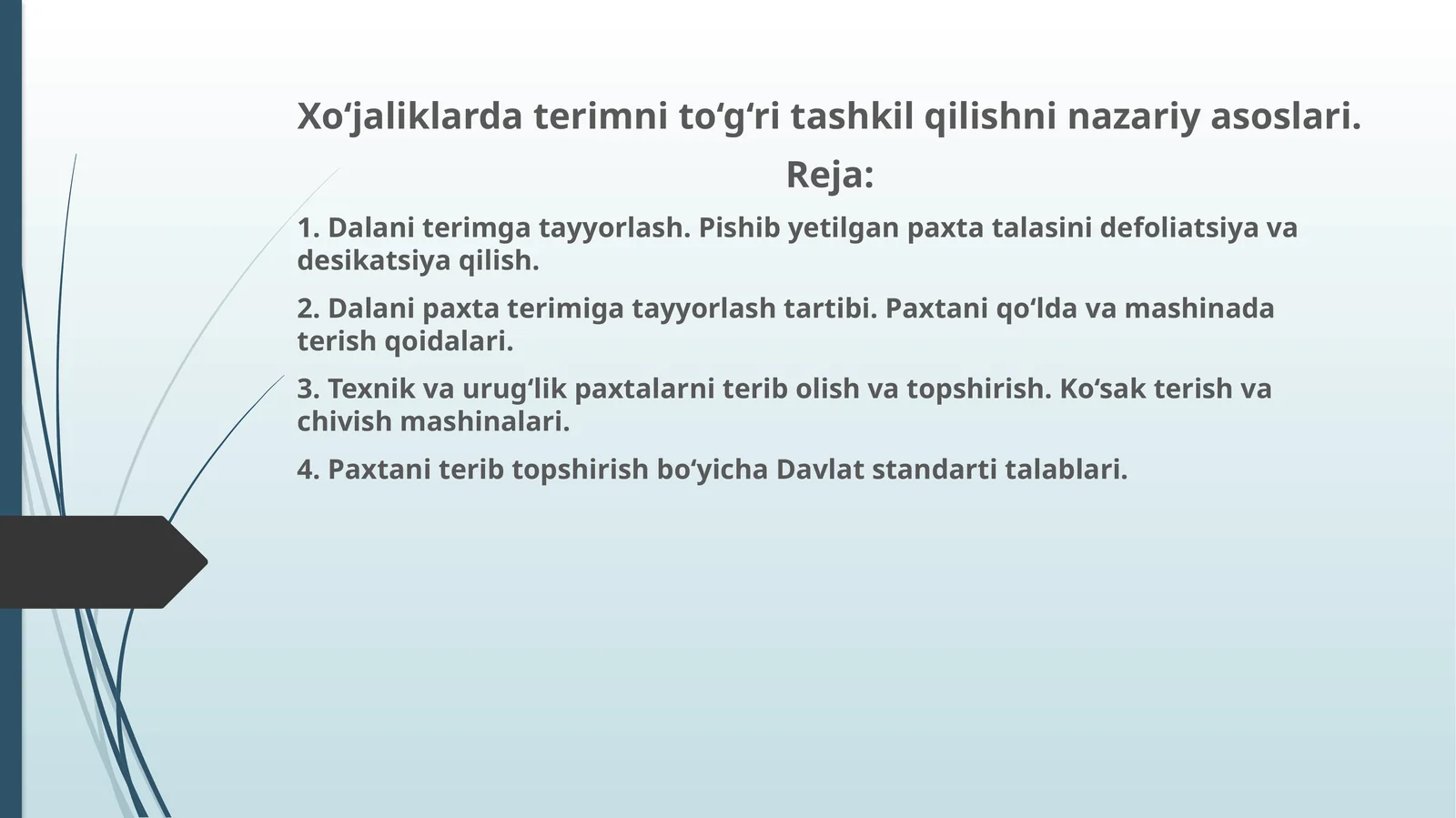 Xo‘jaliklardaterimnito‘g‘ritashkilqilishninazariyasoslari