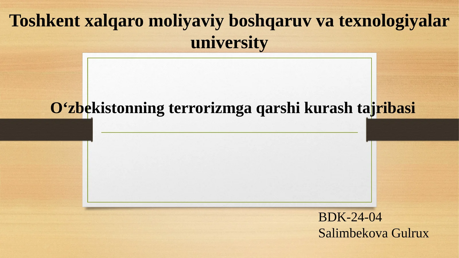 O‘zbekistonning terrorizmga qarshi kurash tajribasi