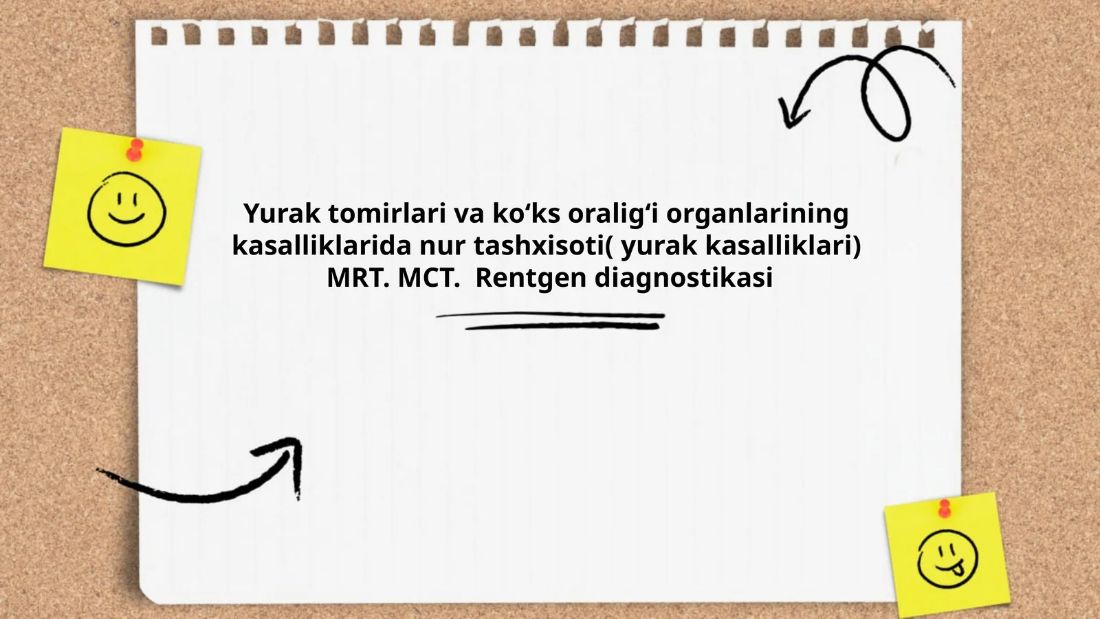 Yurak tomirlari va koʻks oraligʻi organlarining kasalliklarida nur tashxisoti( yurak kasalliklari) MRT. MCT. Rentgen diagnostikasi