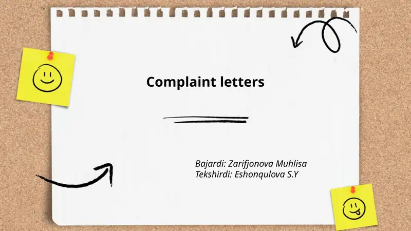 Complaint letters