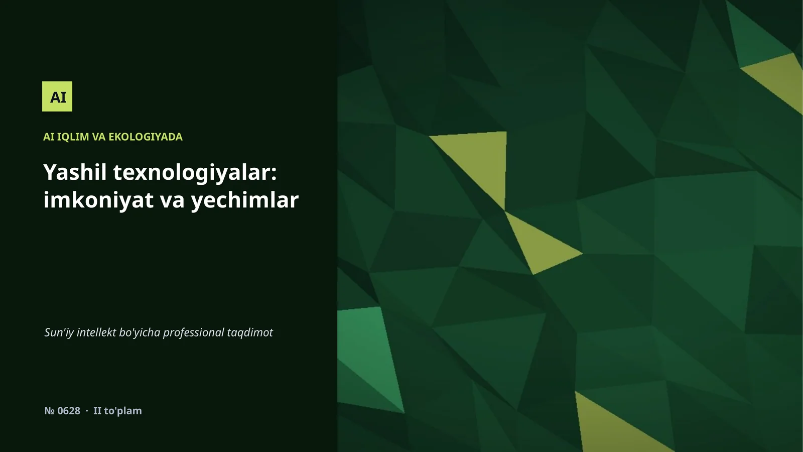 AI IQLIM VA EKOLOGIYADA