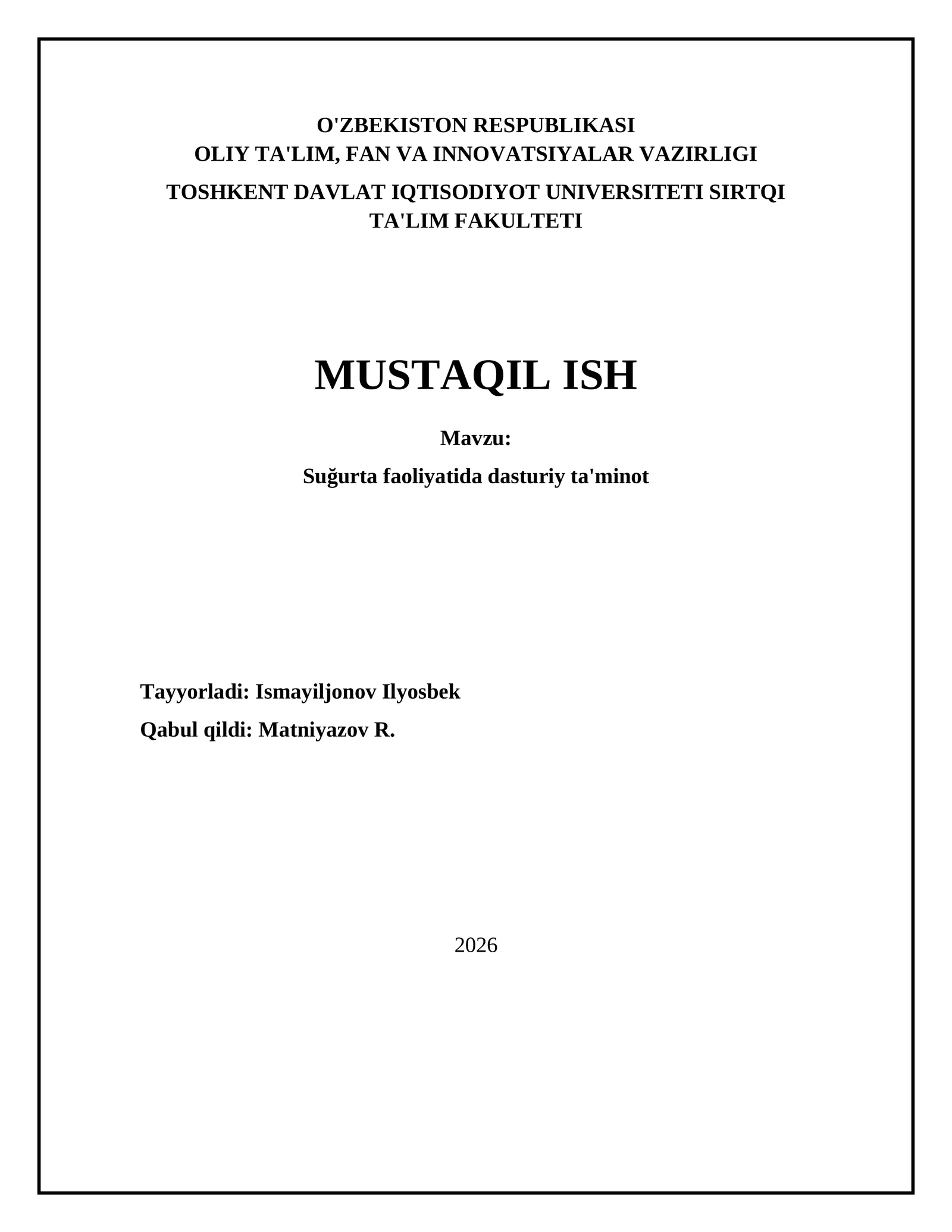 Suğurta faoliyatida dasturiy ta'minot