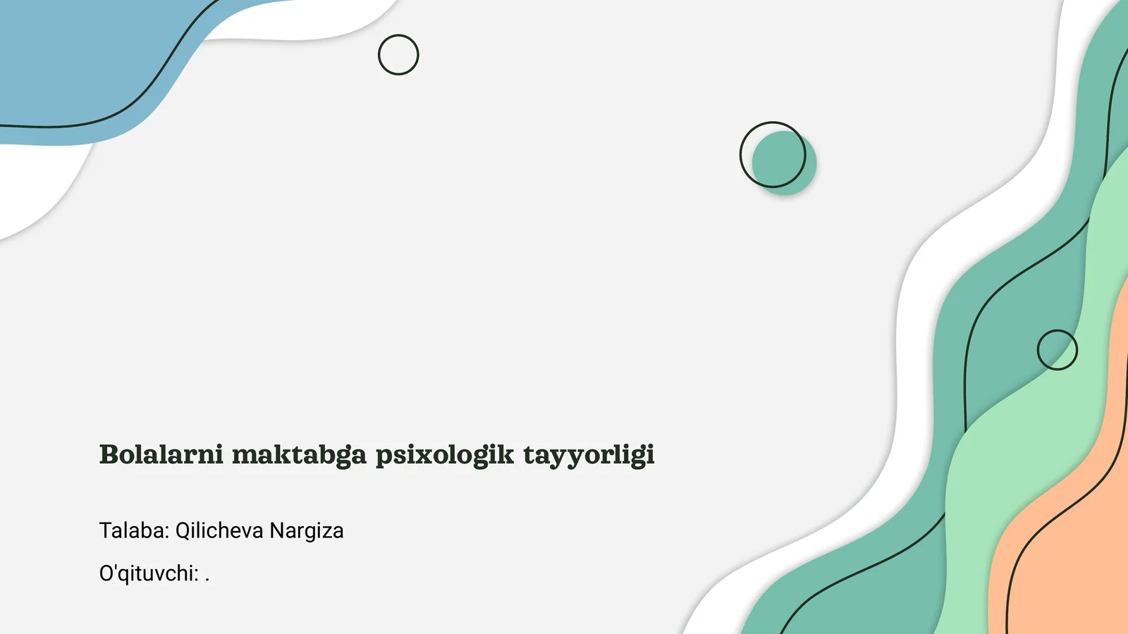 Bolalarni maktabga psixologik tayyorligi