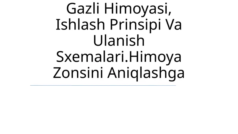 Kuch Transfarmatorni Gazli Himoyasi, Ishlash Prinsipi Va Ulanish Sxemalari
