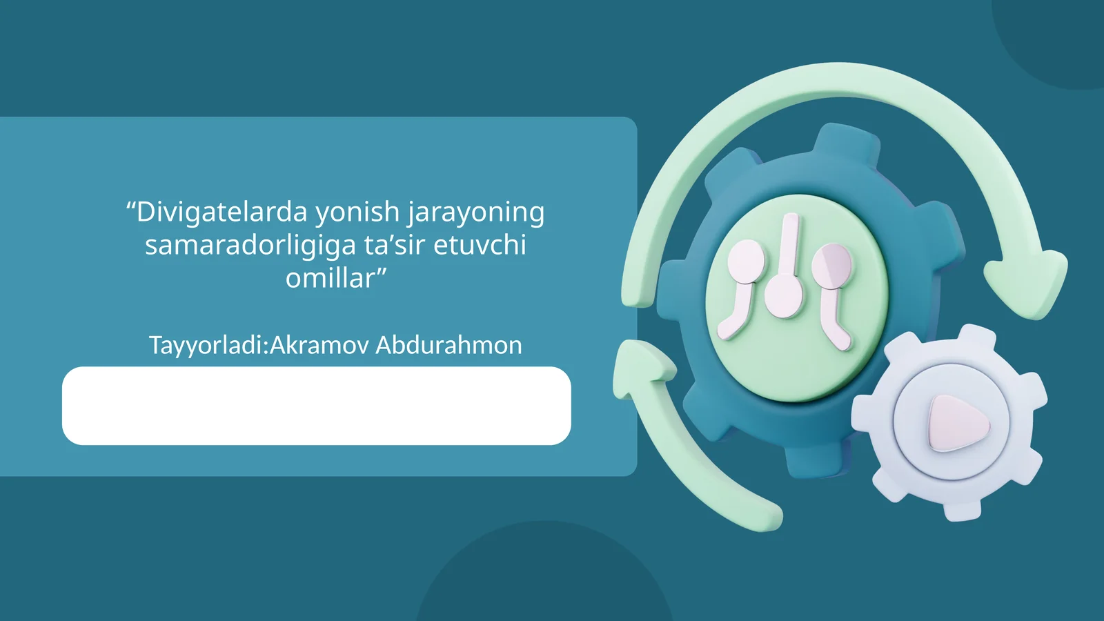 “Divigatelarda yonish jarayoning samaradorligiga taʼsir etuvchi omillar”