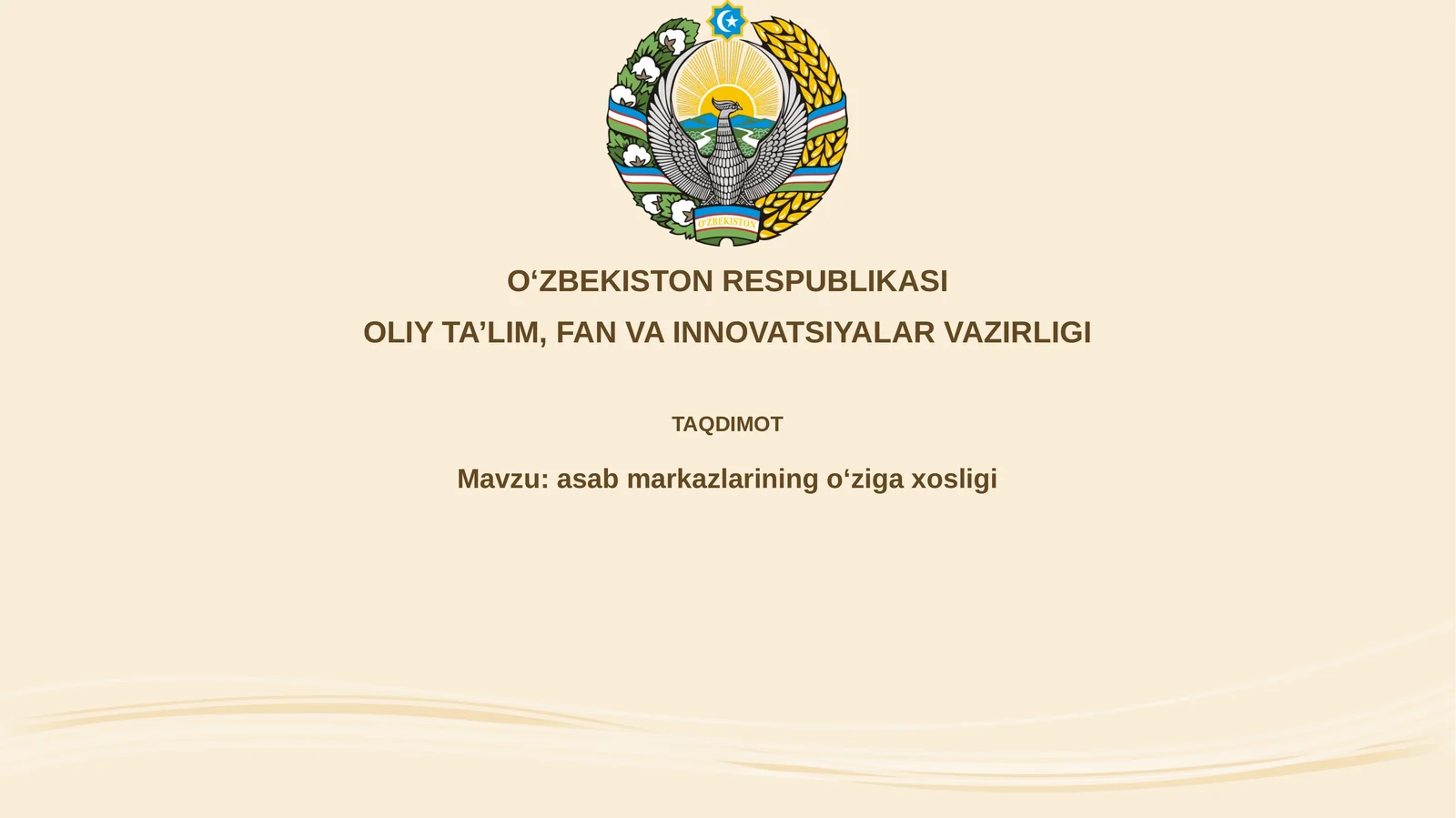 Nerv markazlarining o'ziga xosligi