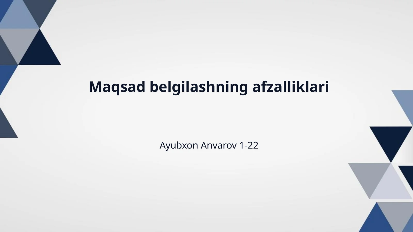 Maqsad belgilashning afzalliklari