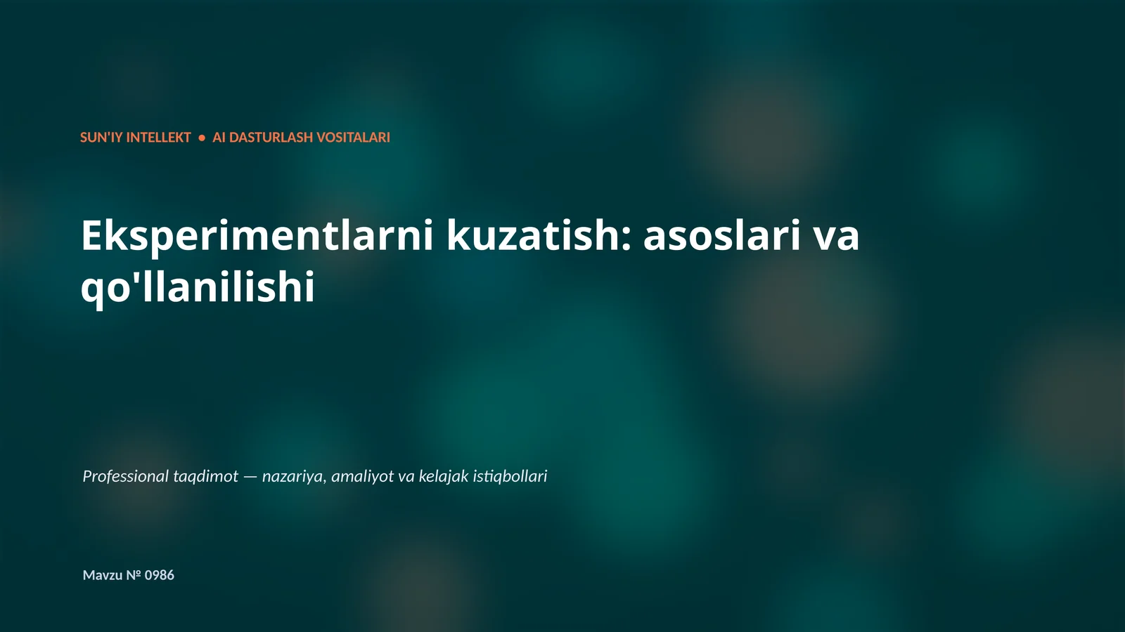 SUN'IY INTELLEKT • AI DASTURLASH VOSITALARI