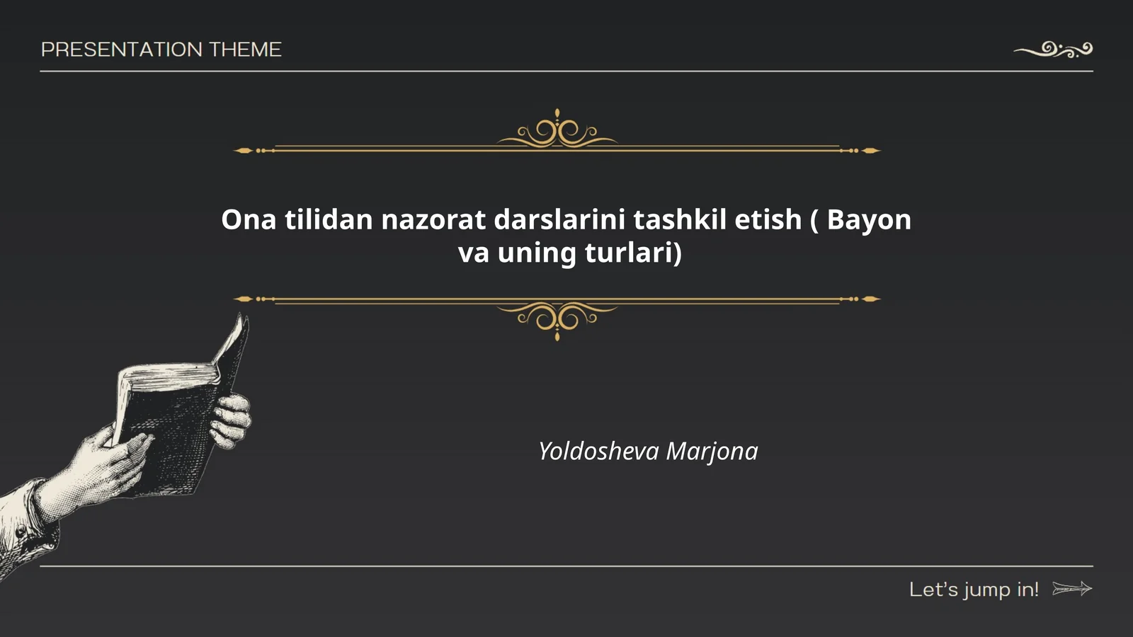 Ona tilidan nazorat darslarini tashkil etish ( Bayon va uning turlari)