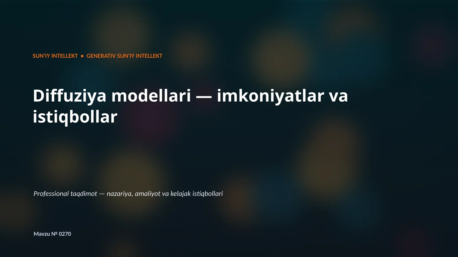 SUN'IY INTELLEKT • GENERATIV SUN'IY INTELLEKT