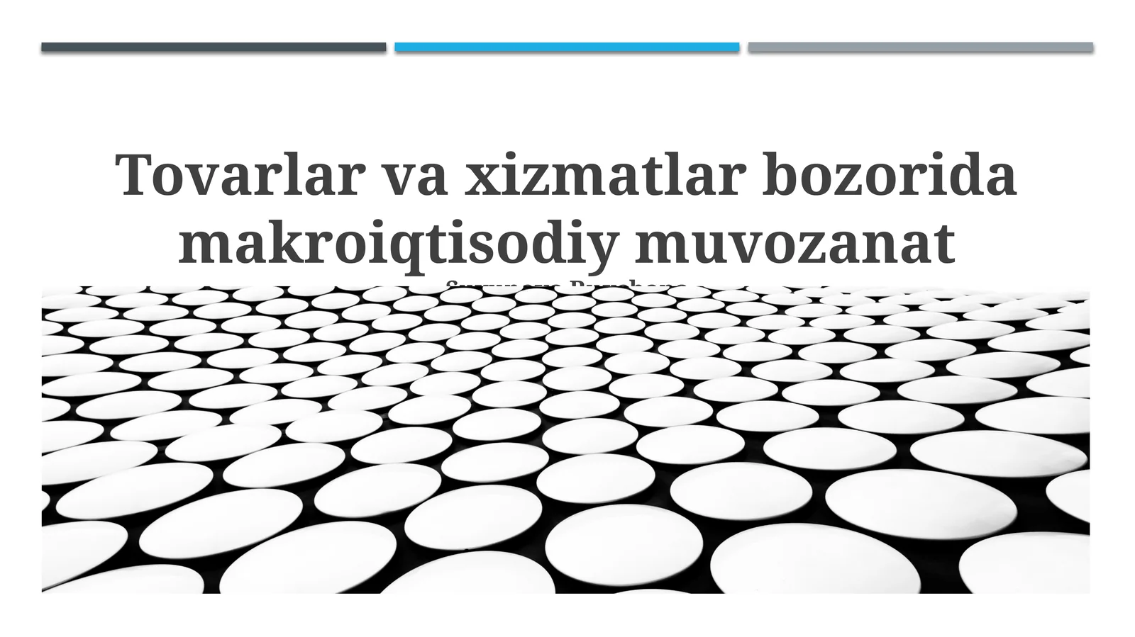 Tovarlar va xizmatlar bozorida makroiqtisodiy muvozanat