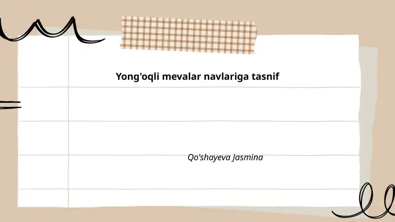 Yong'oqli mevalar navlariga tasnif