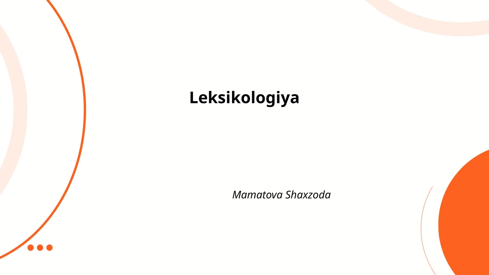 Leksikologiya