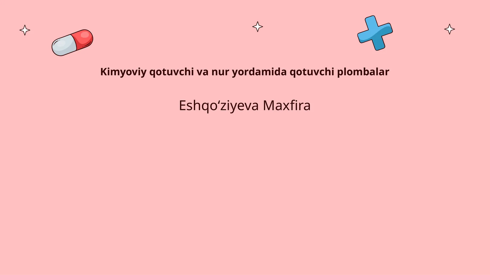 Kimyoviy qotuvchi va nur yordamida qotuvchi plombalar