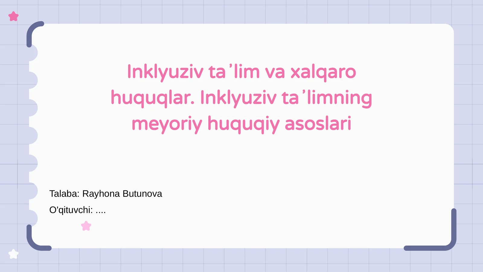 Inklyuziv taʼlim va xalqaro huquqlar