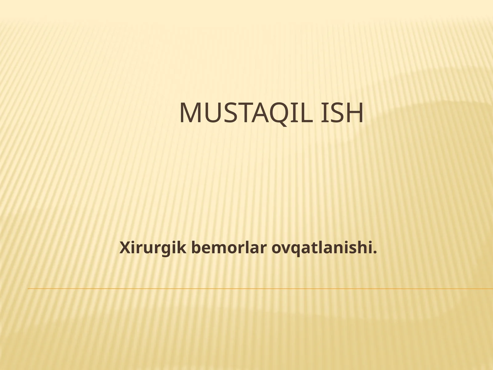 Xirurgik bemorlar ovqatlanishi