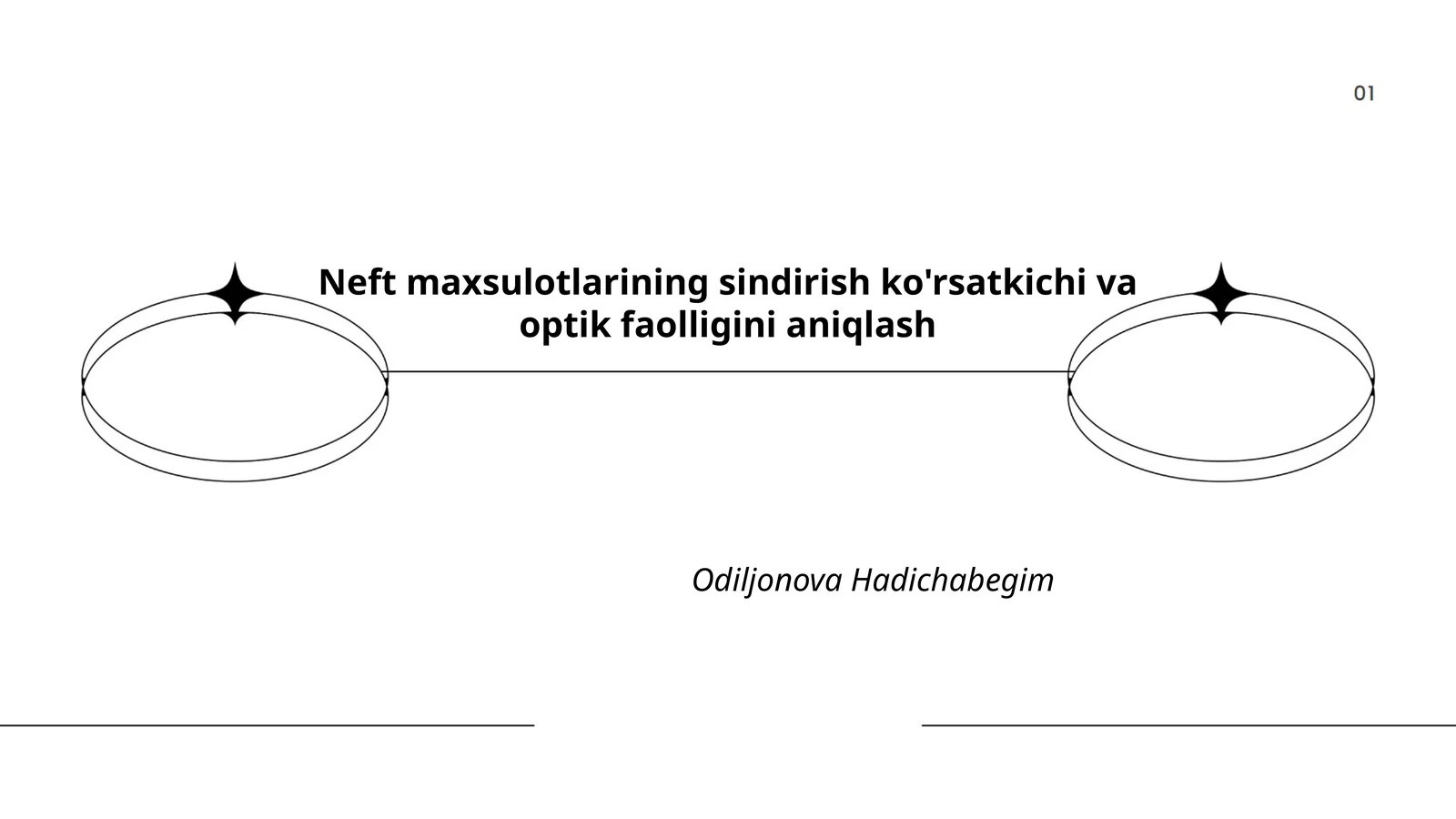 Neft maxsulotlarining sindirish ko'rsatkichi va optik faolligini aniqlash