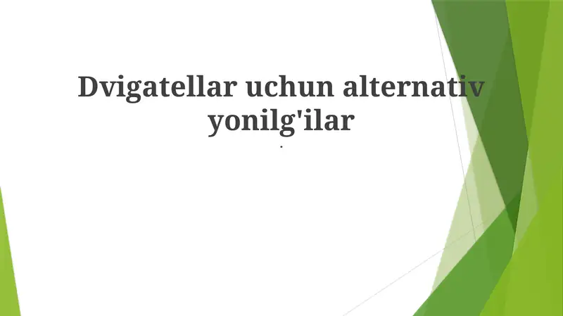 Alternativ yoqilg'ilar