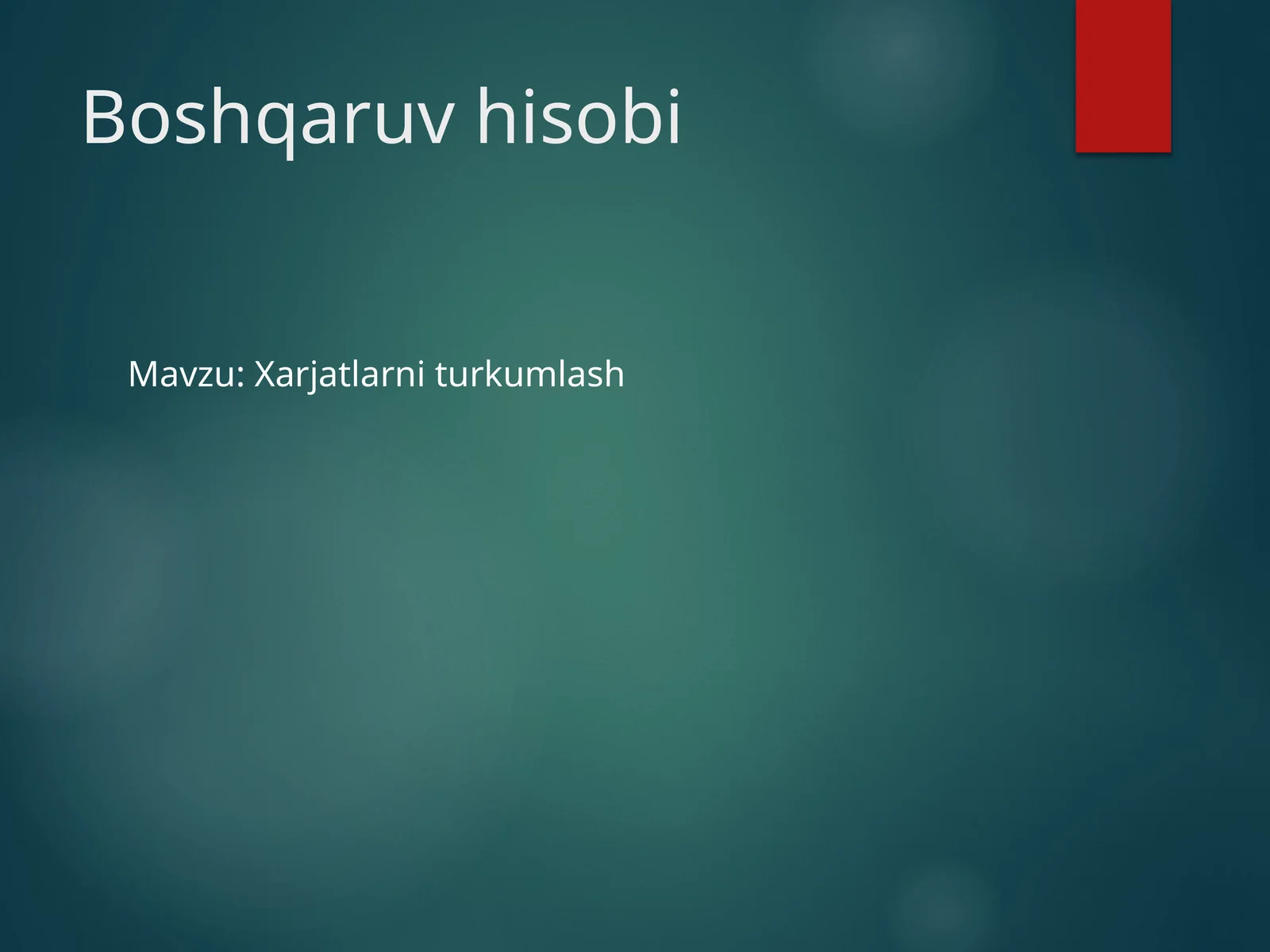 Xarjatlarni turkumlash