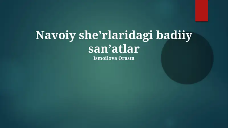 Navoiy she'rlaridagi badiiy san'atlar