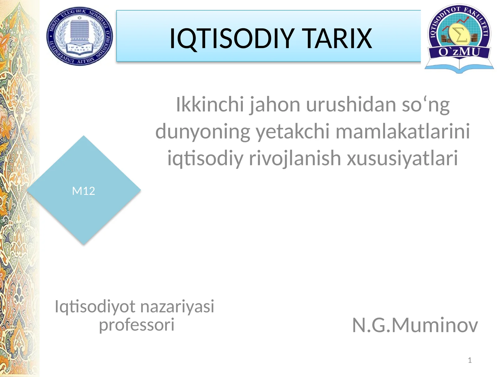 IQTISODIY TARIX