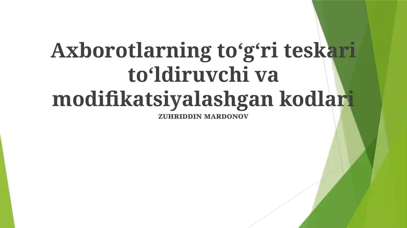 O'zgartirilgan Kodlar