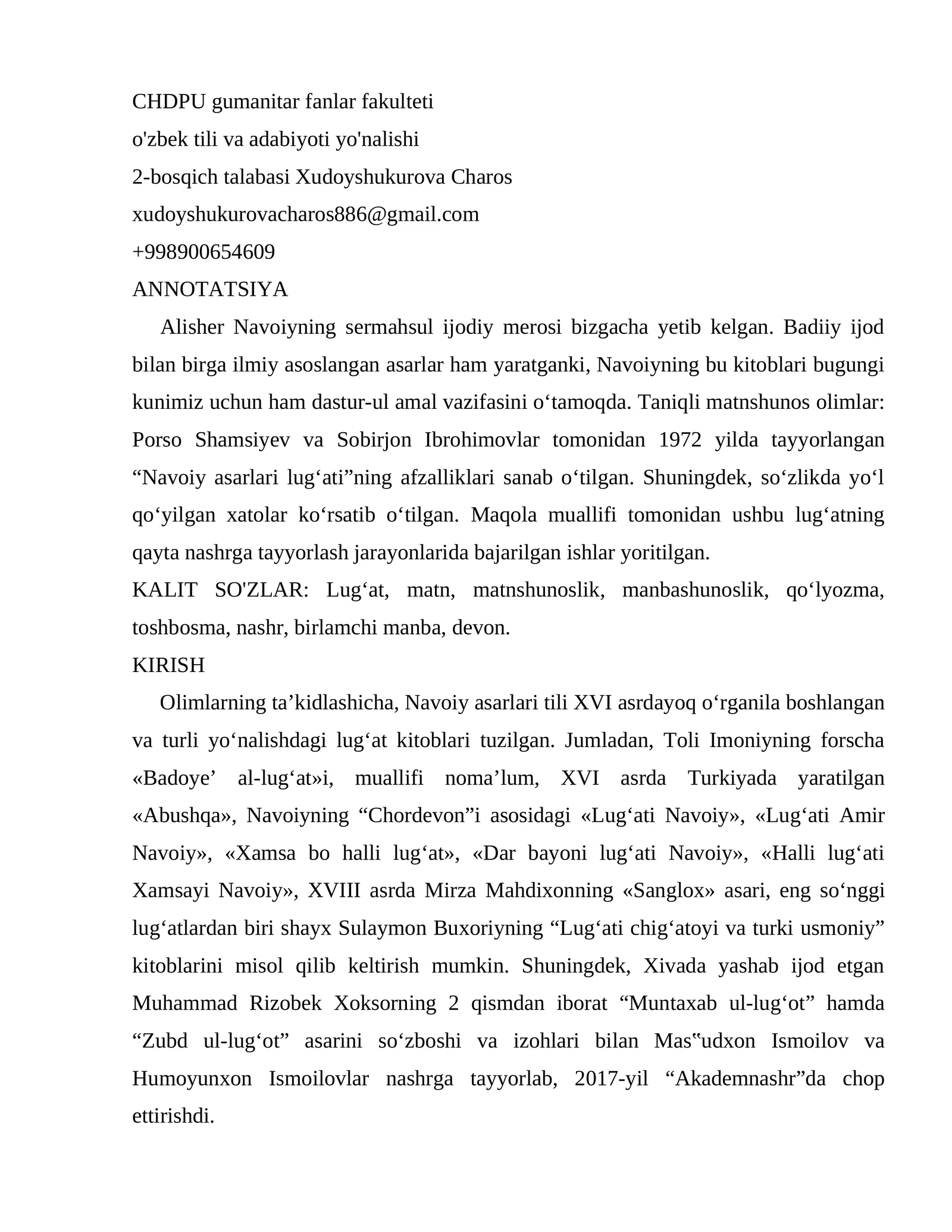 Alisher Navoiyning sermahsul ijodiy merosi