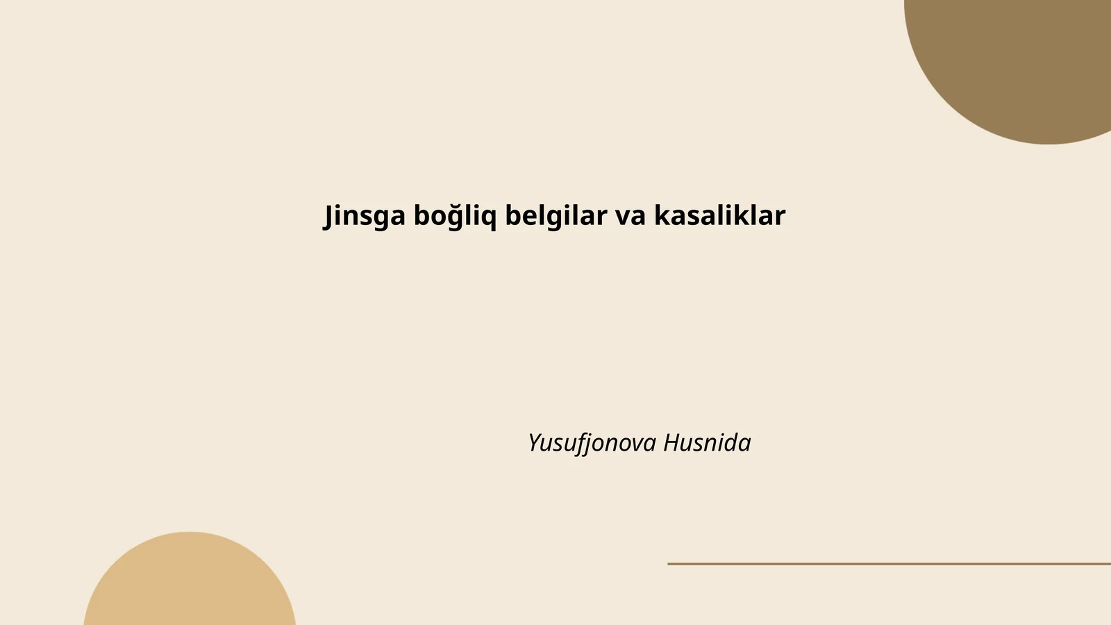 Jinsga boğliq belgilar va kasaliklar