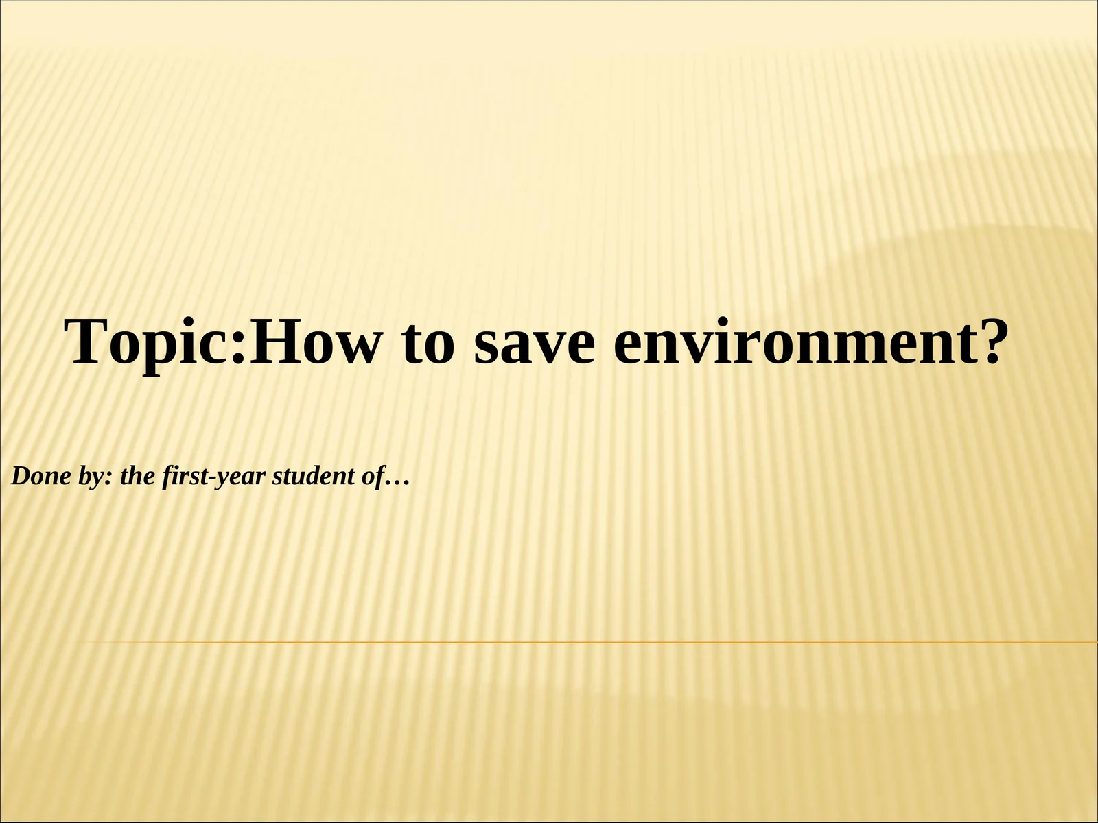 How to save environment?