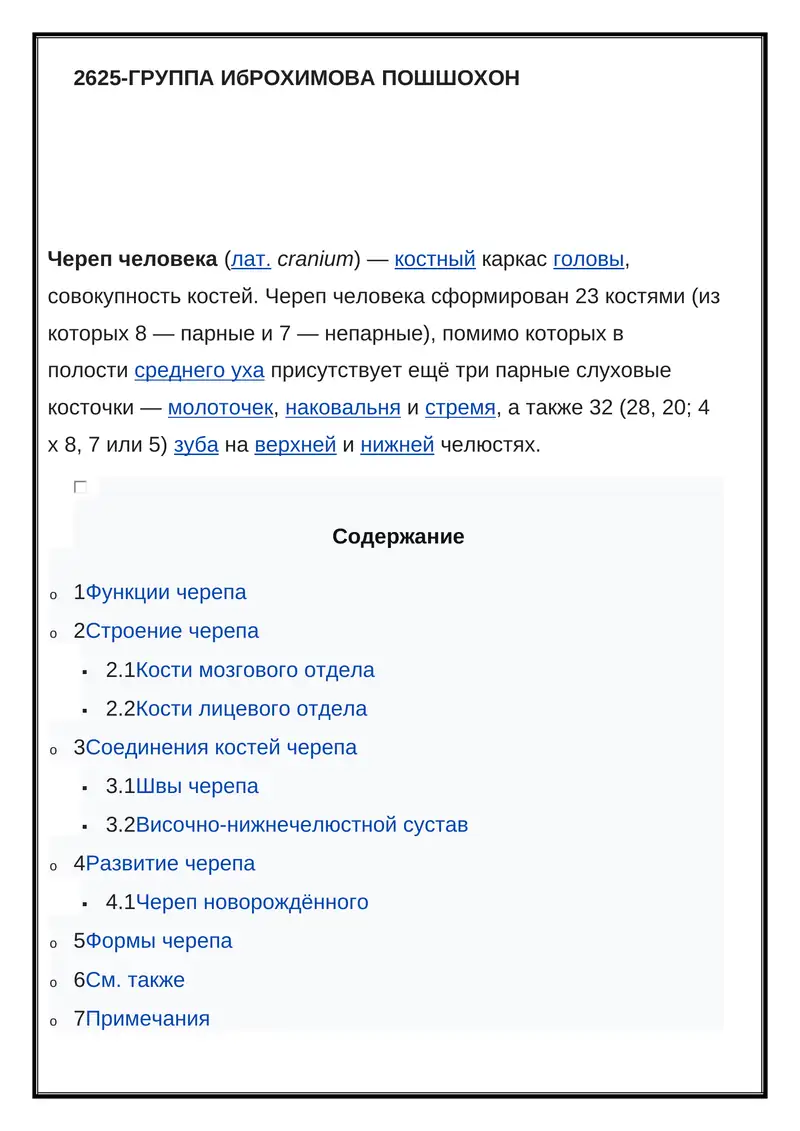 Череп человека