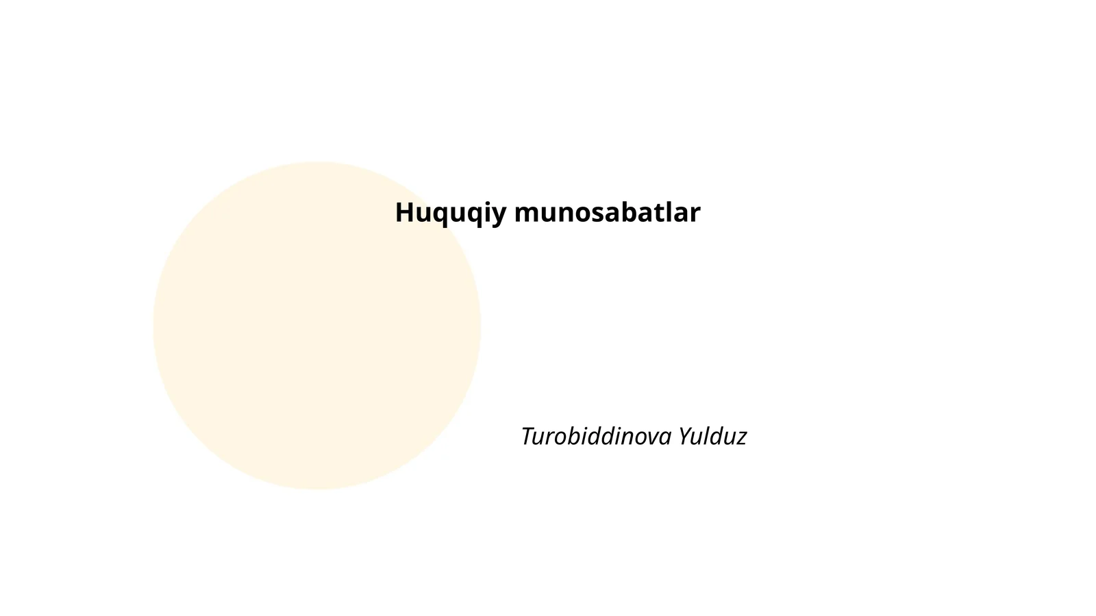 Huquqiy munosabatlar