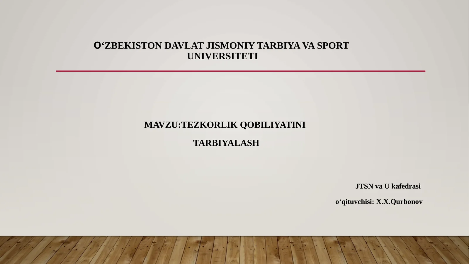 TEZKORLIK QOBILIYATINI TARBIYALASH
