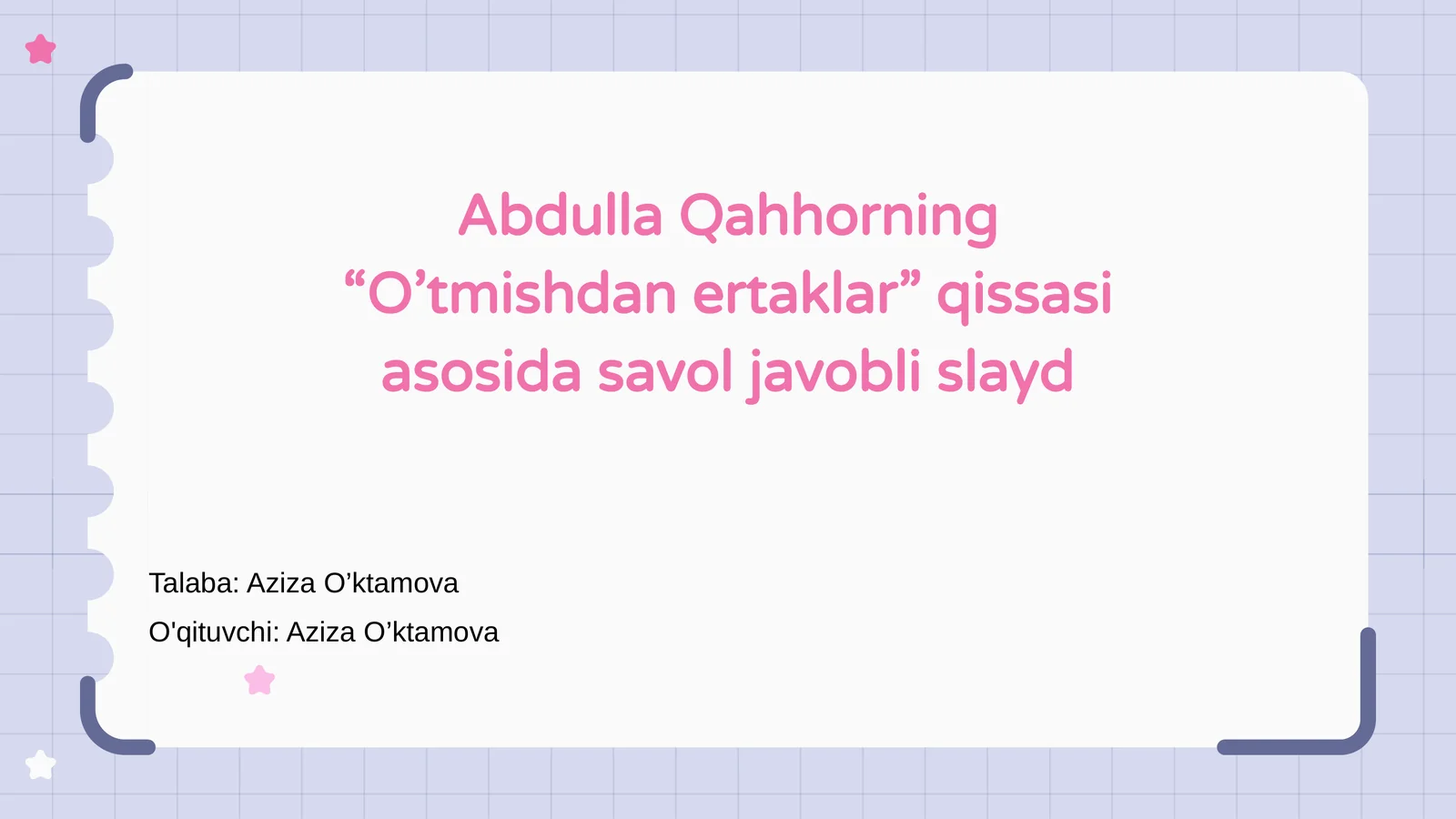 O’tmishdan ertaklar