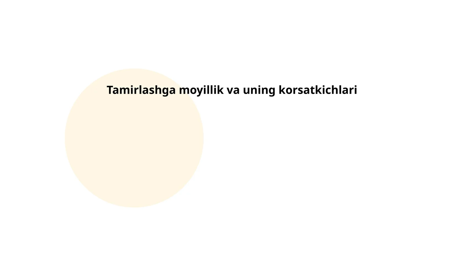 Tamirlashga moyillik va uning korsatkichlari