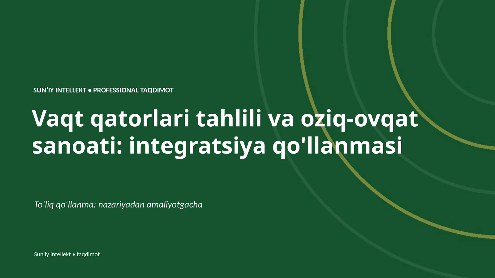 SUNʼIY INTELLEKT • PROFESSIONAL TAQDIMOT
