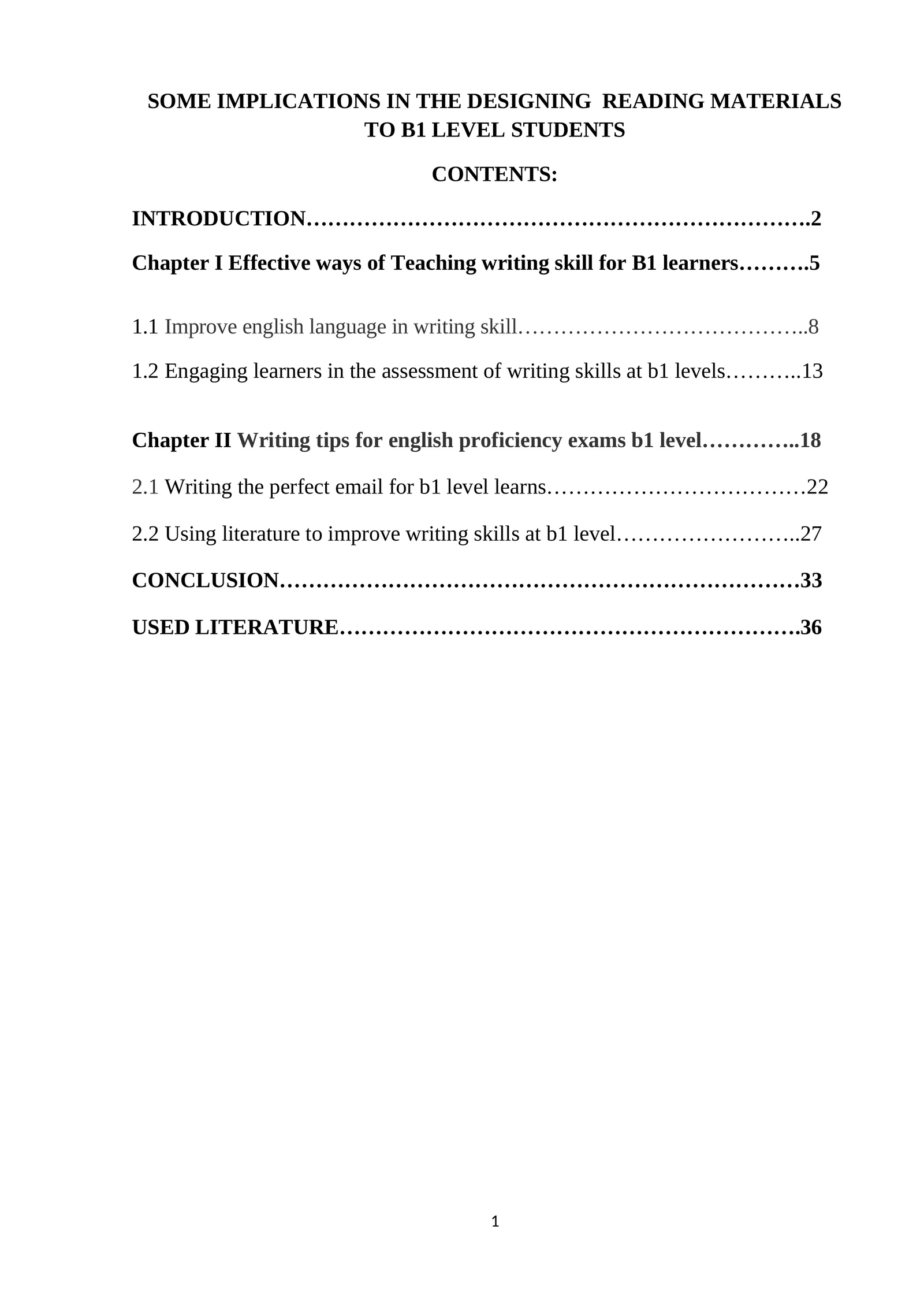 SOME IMPLICATIONS IN THE DESIGNING READING MATERIALS TO B1 LEVEL STUDENTS