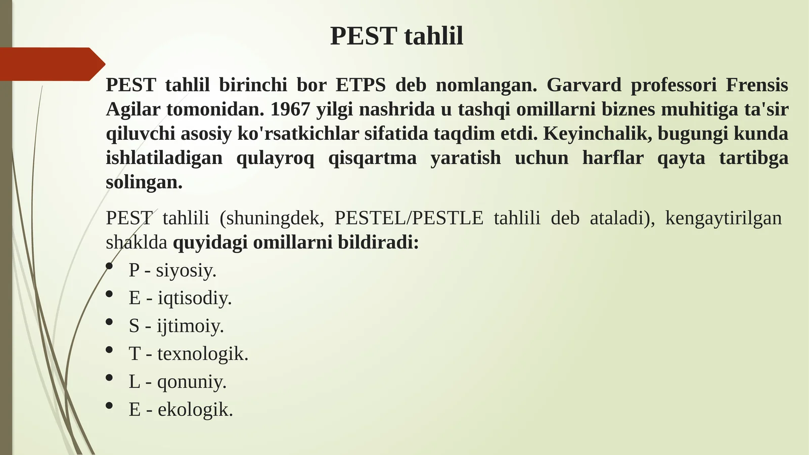 PEST tahlili