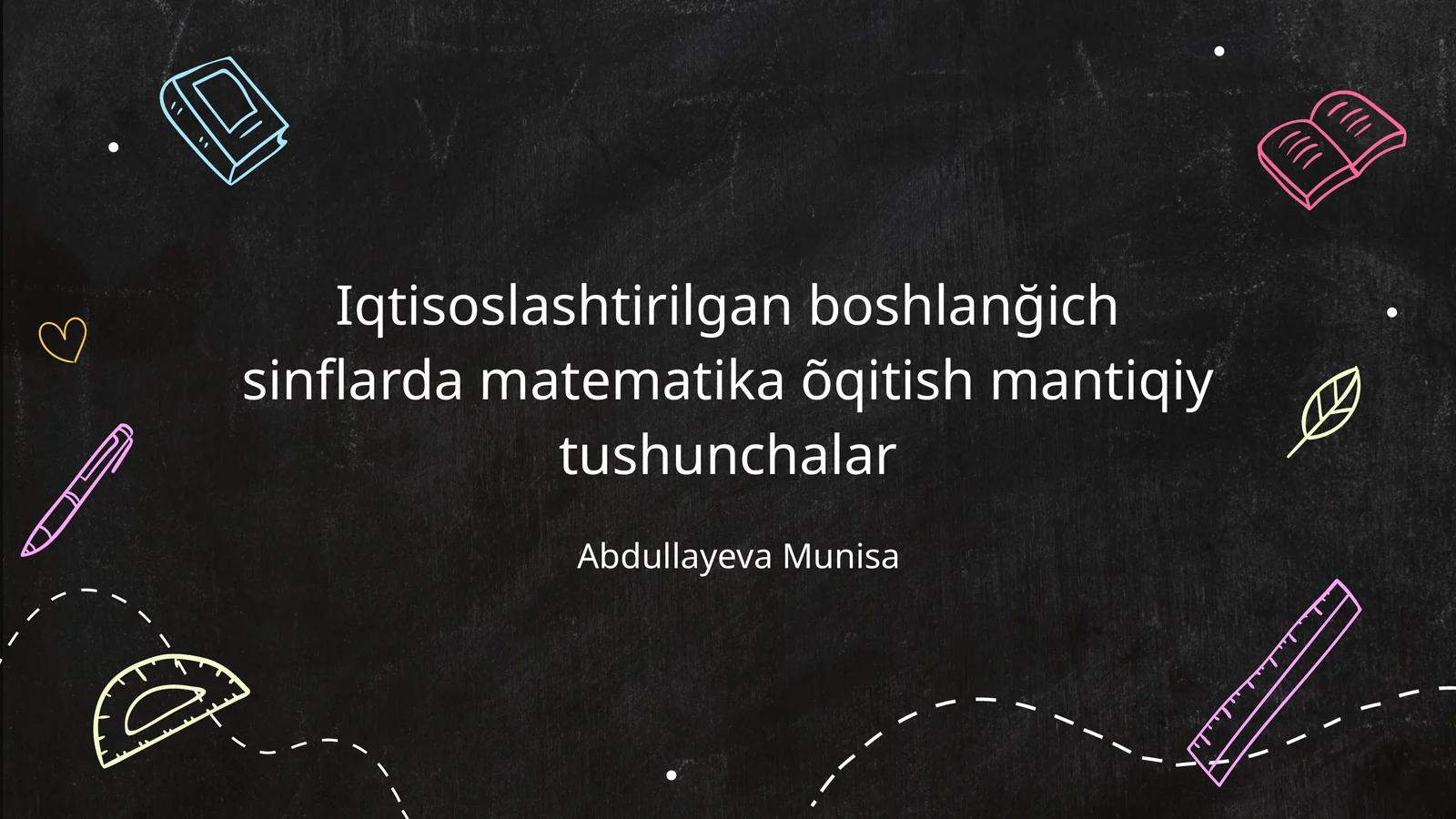 Iqtisoslashtirilgan boshlanğich sinflarda matematika õqitish mantiqiy tushunchalar