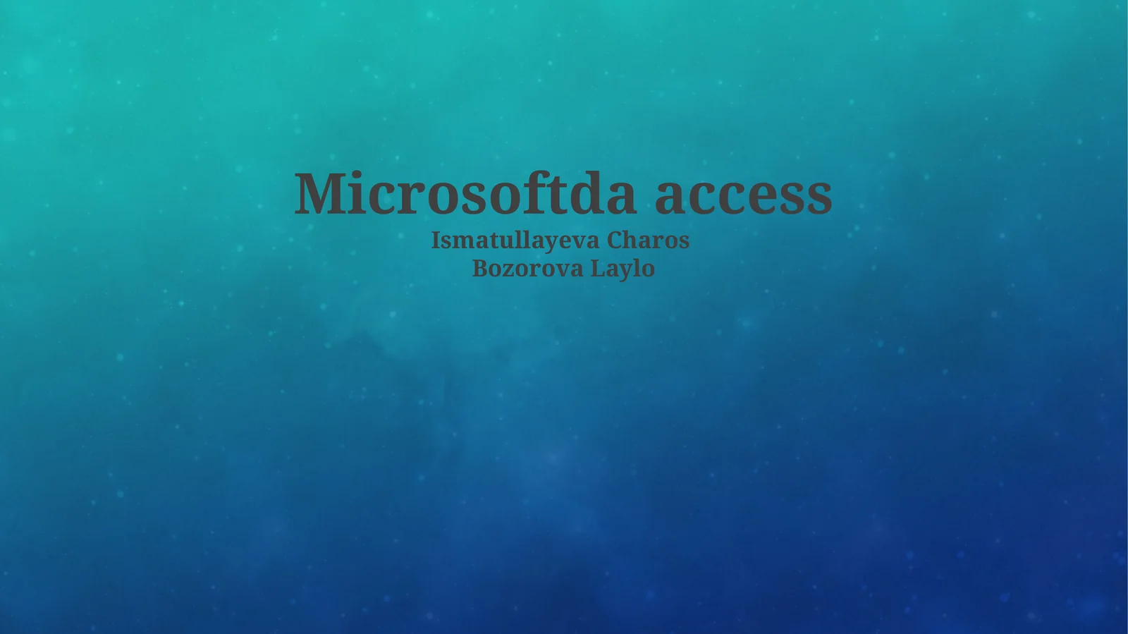 Microsoftda access