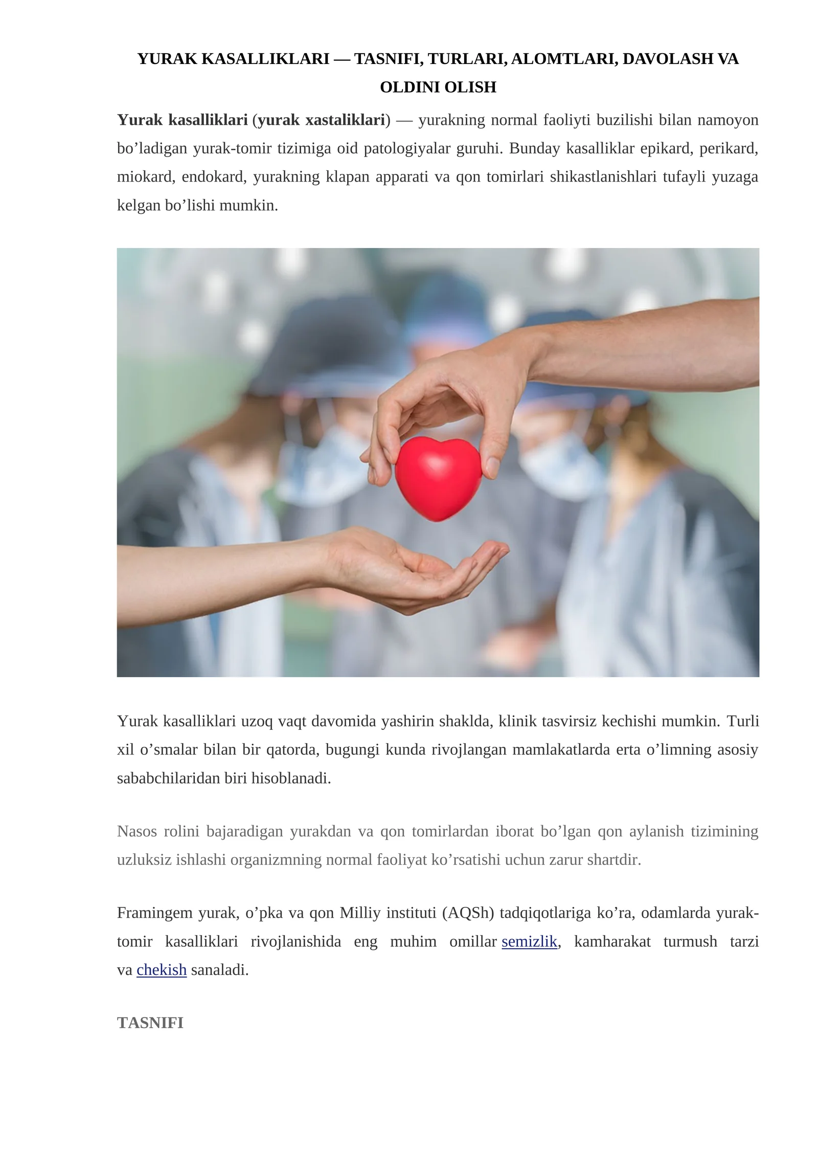 YURAK KASALLIKLARI