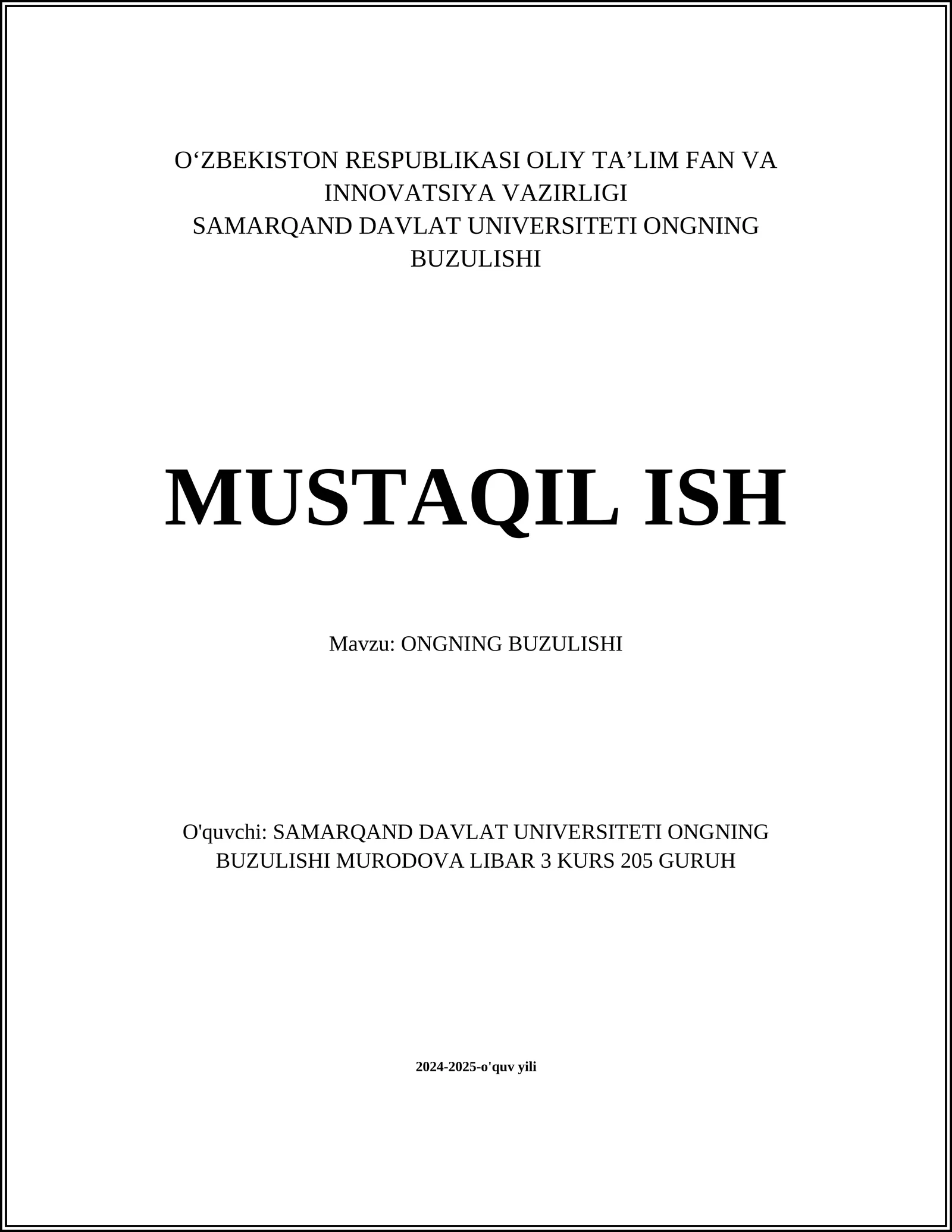 ONGNING BUZULISHI