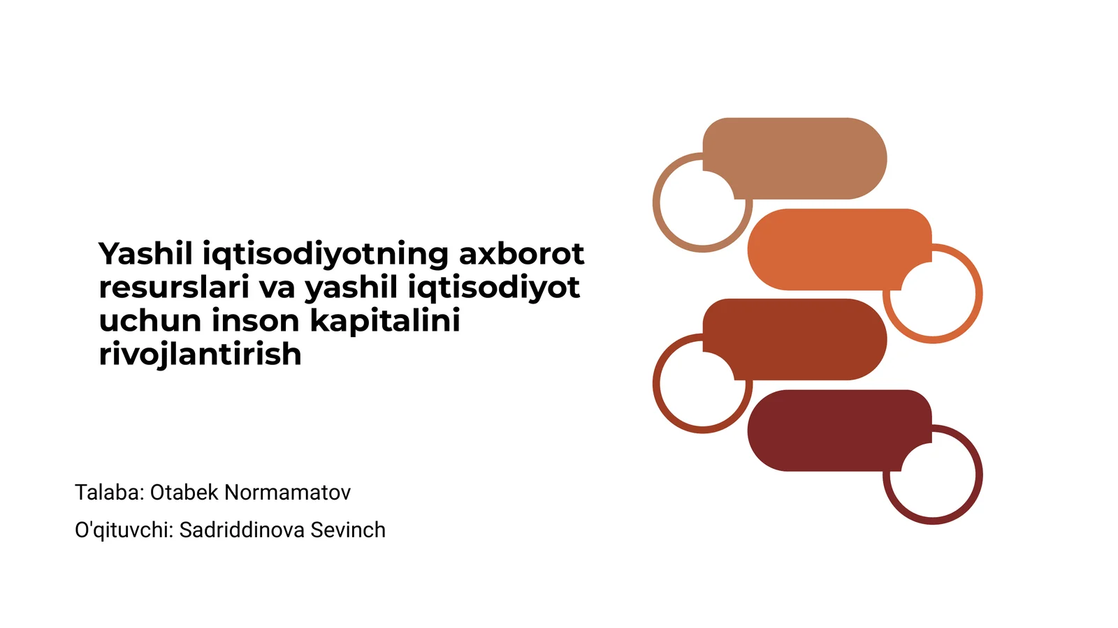 Yashil iqtisodiyotning axborot resurslari va yashil iqtisodiyot uchun inson kapitalini rivojlantirish