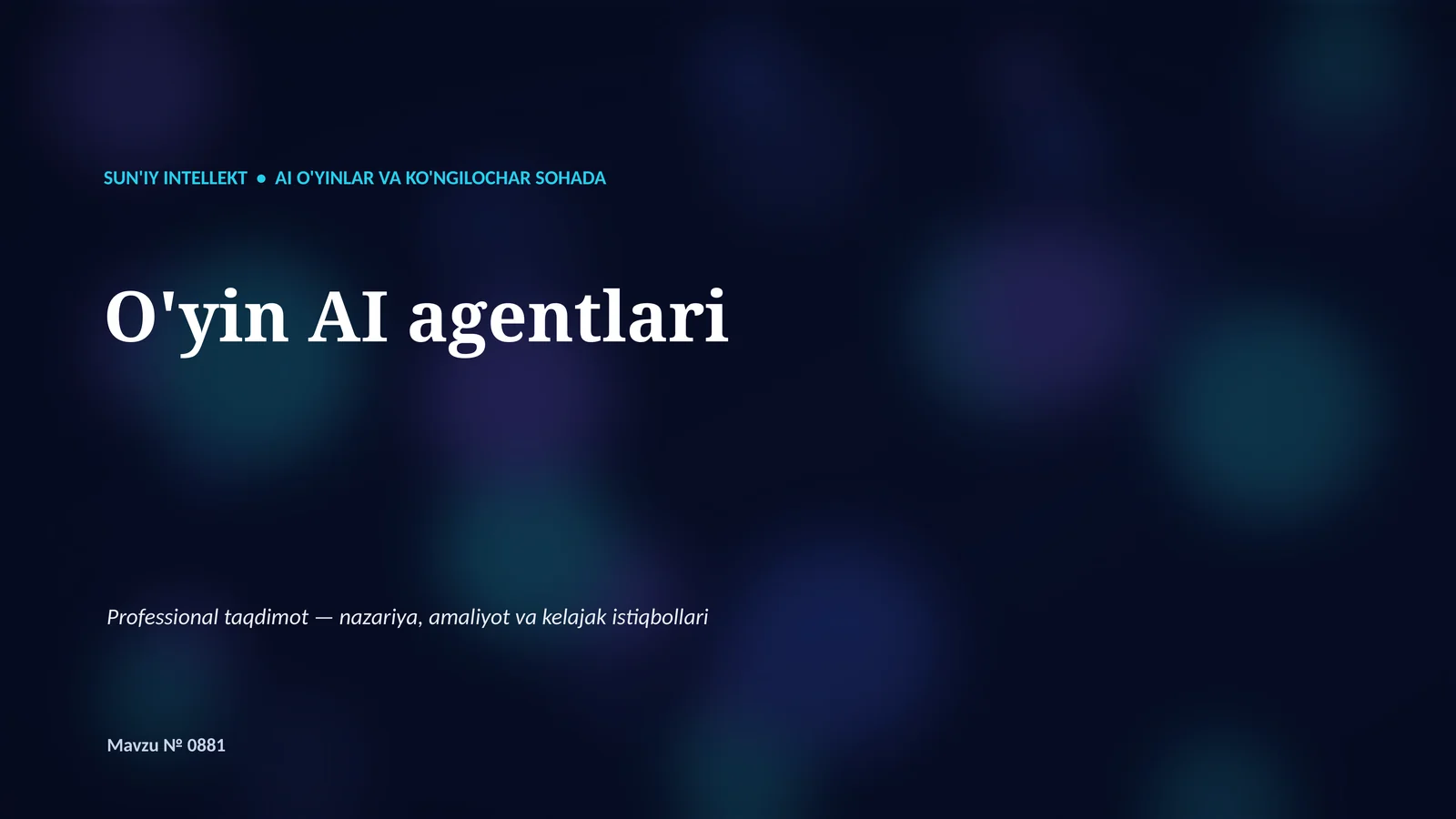 O'yin AI agentlari