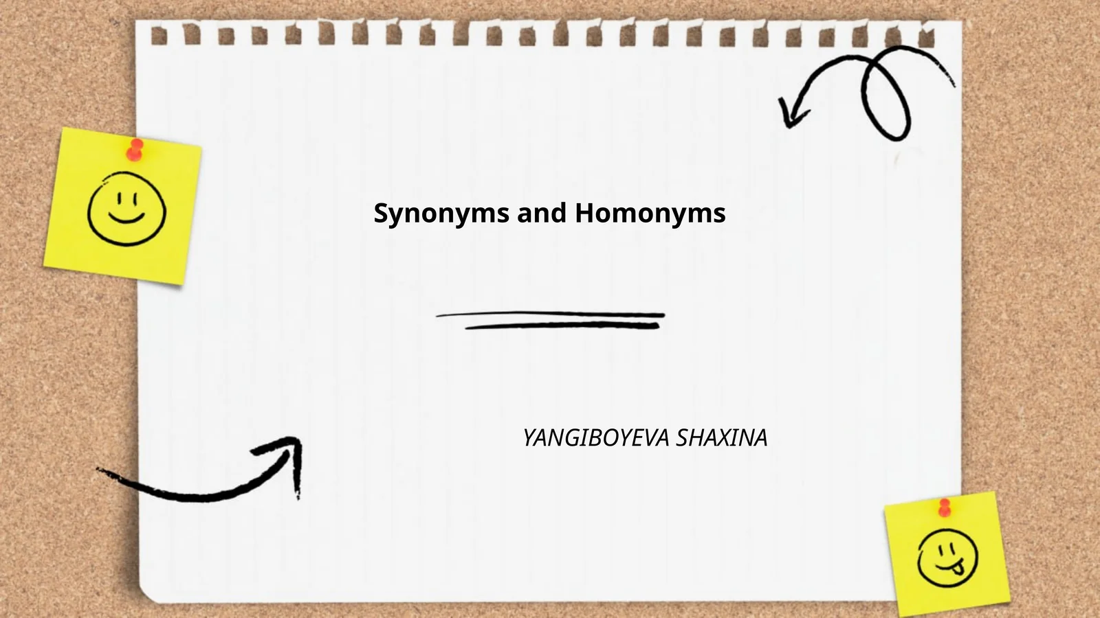 Synonyms and Homonyms