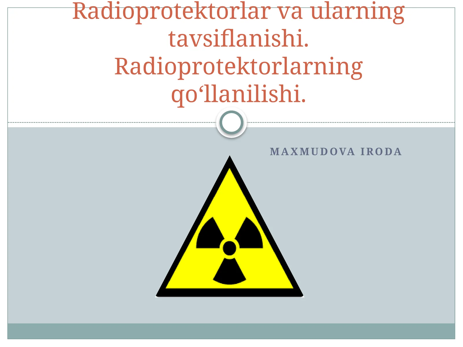 Radioprotektorlar va ularning tavsiflanishi. Radioprotektorlarning qo‘llanilishi