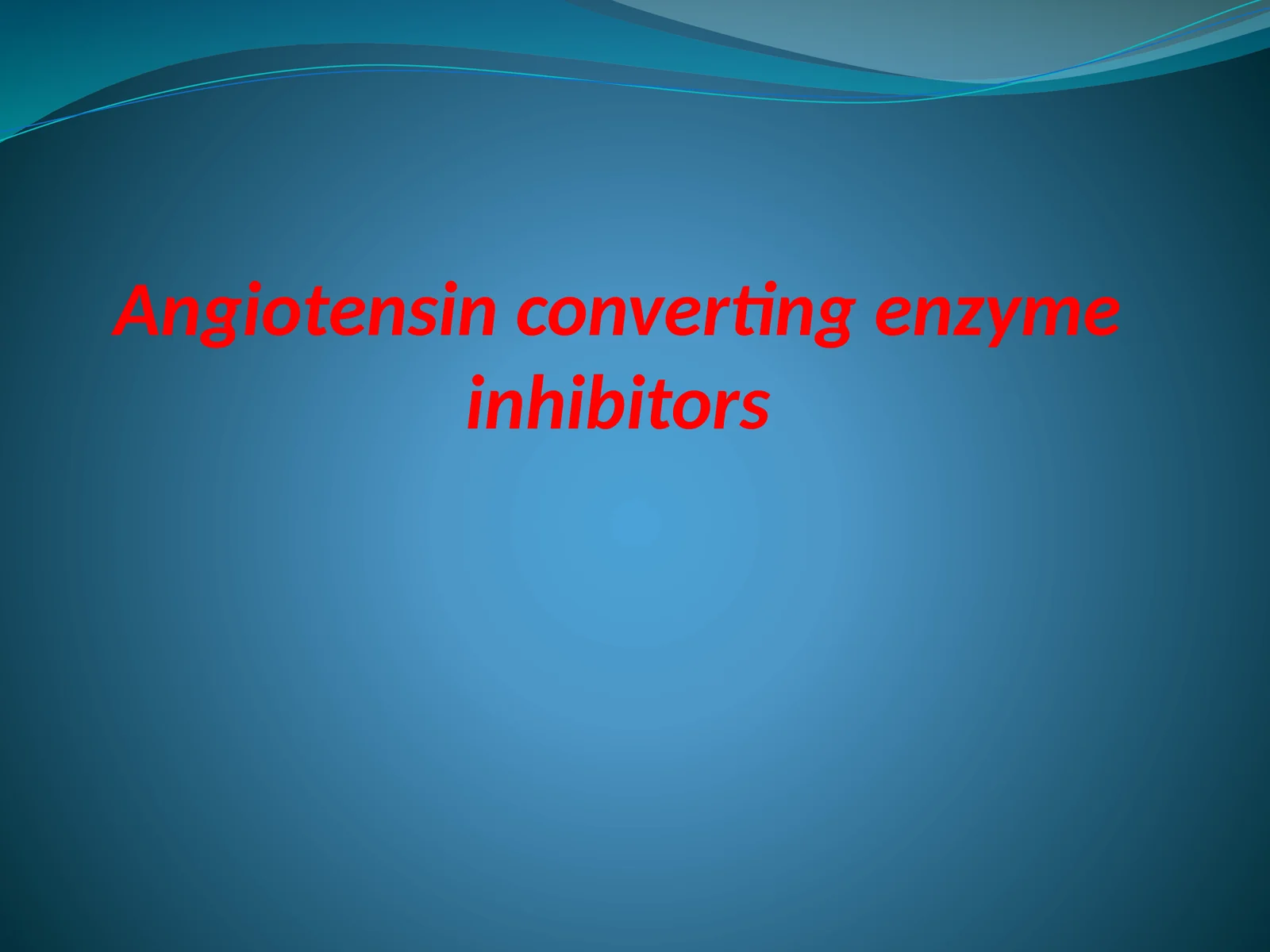 Angiotensin converting enzyme inhibitors
